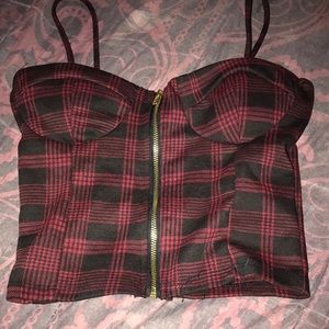 Burgundy crop top shirt